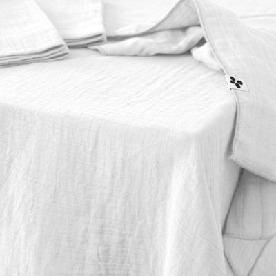 Nappe 150 x 250 cm en double gaze de coton gaufrée blanc - PEPA