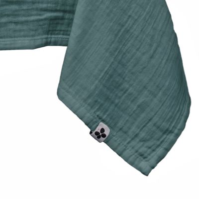 Nappe 150 x 250 cm en double gaze de coton gaufrée bleu canard - PEPA