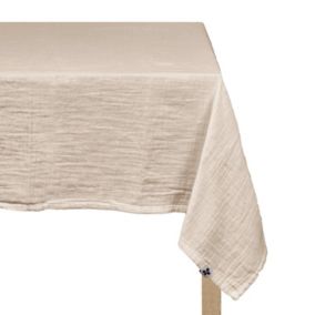 Nappe 150 x 250 cm en double gaze de coton gaufrée écru - PEPA