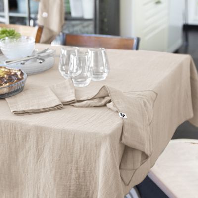 Nappe 150 x 250 cm en double gaze de coton gaufrée écru - PEPA