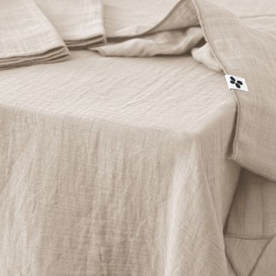 Nappe 150 x 250 cm en double gaze de coton gaufrée écru - PEPA