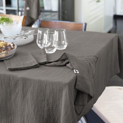 Nappe 150 x 250 cm en double gaze de coton gaufrée gris - PEPA