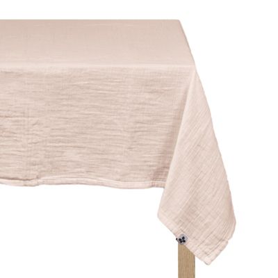 Nappe 150 x 250 cm en double gaze de coton gaufrée rose - PEPA