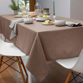 Nappe BROMENAP 150x150 marron taupe en polyester