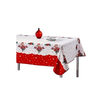 Nappe de Noël motifs Père Noël ou Cloche Anti tâches Ronde ou Rectangle 300x150cm Père Noël