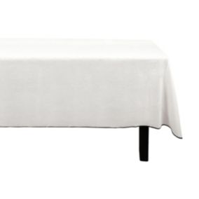 Nappe en coton et lin à bordure noire - 170 x 170 cm - Blanc cassé - BORINA