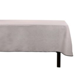 Nappe en coton et lin à bordure noire - 170 x 170 cm - Taupe - BORINA