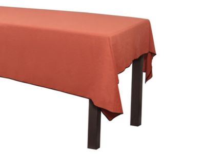 Nappe en coton et lin à bordure noire - 170 x 250 cm - Terracotta - BORINA