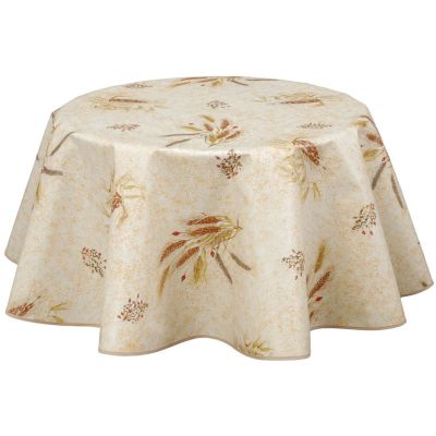 Nappe en toile cirée ronde grand format provençale Beige, H. 0.1 cm, MOISSON
