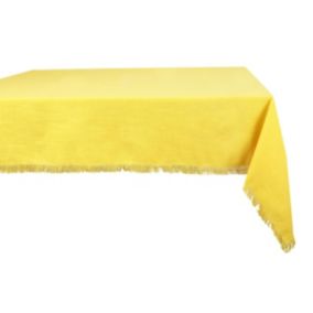 Nappe à franges en coton - 140 x 240 cm - Jaune - POLA