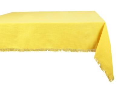 Nappe à franges en coton - 140 x 240 cm - Jaune - POLA