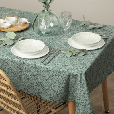 Nappe imprimée anti-tache "Thais" - vert - 150x300 cm - Atmosphera