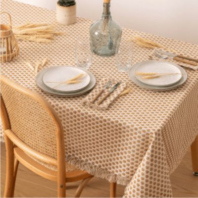 Nappe imprimée Indie 150x250cm beige - Atmosphera