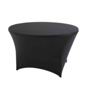 Nappe élastique pour table ronde 150cm noire  Oviala