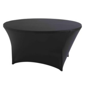 Nappe élastique pour table ronde 180cm noire  Oviala