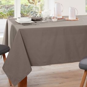 Nappe LONETA 140x200 marron taupe en coton