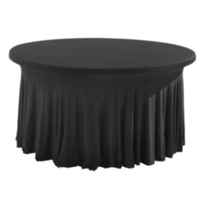 Nappe pour table ronde 180cm élastique noire  Oviala