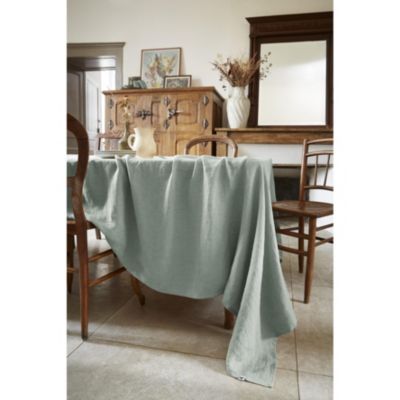 Nappe Rectangle 170 x 250 cm Lin Lavé Français Luxe Soline Eucalyptus ...