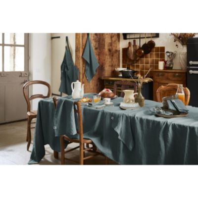 Nappe Rectangle 170 x 350 cm Lin Lavé Français Luxe Soline Ardoise ...