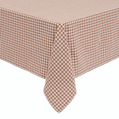 Nappe rectangle en coton vichy (250x150 cm - Marron glacé)