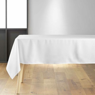 Nappe rectangulaire 140 x 250 cm Polyester uni Essentiel Blanc