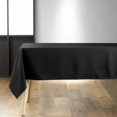 Nappe rectangulaire 140 x 250 cm Polyester uni Essentiel Noir