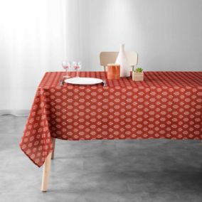 Nappe rectangulaire esprit nature (145x240 cm - Terracotta)