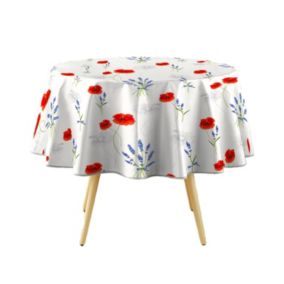 Nappe ronde Arles - Diam. 160 cm - Gris et rouge