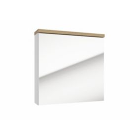 Naturel Armoire à miroir Naturel Stilla 60x60 cm blanc (STILLAE06016)