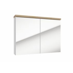 Naturel Armoire à miroir Naturel Stilla 80x60 cm blanc (STILLAE08001)