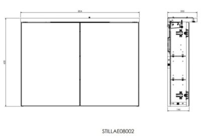 Naturel Armoire à miroir Naturel Stilla + LED 80x60 cm blanc (STILLAE08002)