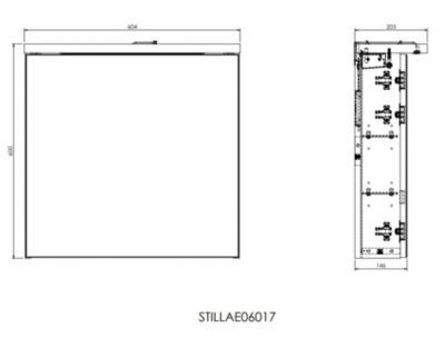Naturel Armoire murale avec porte, miroir intégré Stilla + LED 60x60x20 cm, prise 220V, blanc (STILLAE06017)