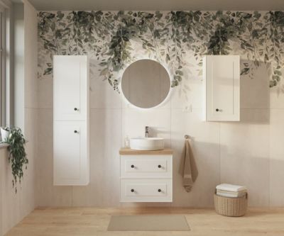 Naturel Meuble de salle de bain bas Naturel Forli 40x78,5x22 cm blanc (FORLIN40BI)
