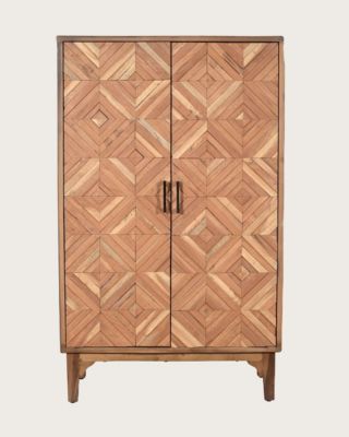 Naya - Armoirette en bois massif de manguier 2 portes - Uniqka