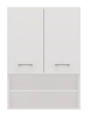 NELLIO - Armoire de toilette murale - Meuble Salle de bain à suspendre - 64x30x90 cm - Rangement