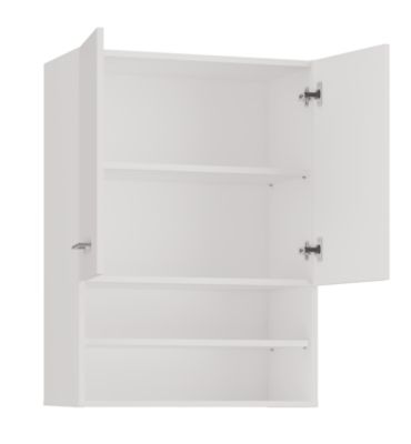 NELLIO - Armoire de toilette murale - Meuble Salle de bain à suspendre - 64x30x90 cm - Rangement