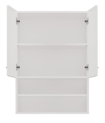 NELLIO - Armoire de toilette murale - Meuble Salle de bain à suspendre - 64x30x90 cm - Rangement