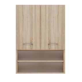 NELLIO - Armoire de toilette murale - Meuble Salle de bain à suspendre - 64x30x90 cm - Rangement