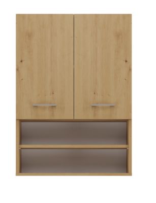 NELLIO - Armoire de toilette murale - Meuble Salle de bain à suspendre - 64x30x90 cm - Rangement