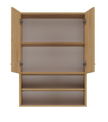 NELLIO - Armoire de toilette murale - Meuble Salle de bain à suspendre - 64x30x90 cm - Rangement