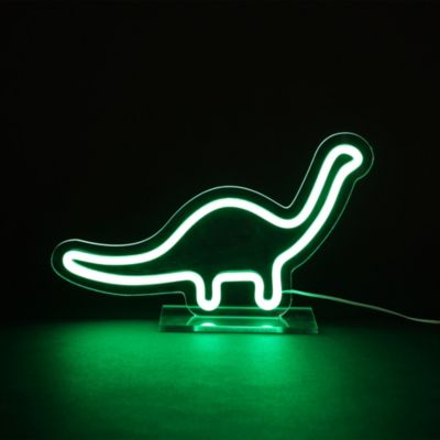 Néon LED dinosaure diplodocus vert IP20 H.19cm 5W Seynave