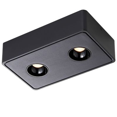 NETTLIFE 2 Spots de plafond LED en saillie noir 11W carrés blanc chaud pour salon couloir chambre salle à manger cuisine