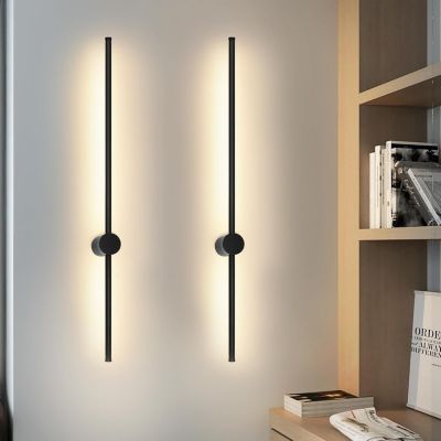 NETTLIFE 2 x Applique murale LED noire à l'intérieur 60CM 3000K indirecte moderne Éclairage mural orientable à 90