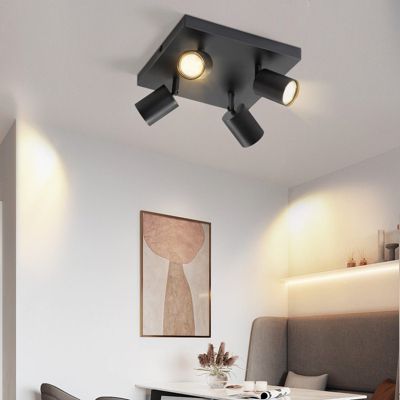 Plafonnier Moderne Hofstein – 4 Spots Métal Chrome – Lustre Suspension Pour Salon/Salle à Manger