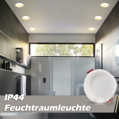 NETTLIFE 5 Spots encastrables LED blanc chaud 3000 K pour salle de bain salon cuisine couloir bureau salle à manger IP44 5W