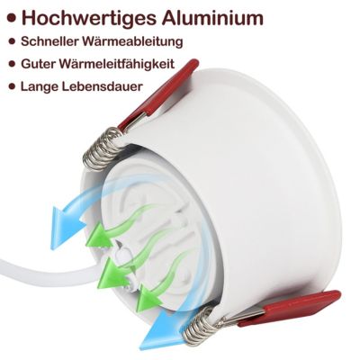 NETTLIFE 5 Spots encastrables LED blanc chaud 3000 K pour salle de bain salon cuisine couloir bureau salle à manger IP44 5W