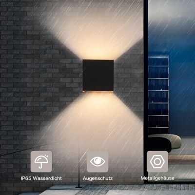 NETTLIFE applique murale extérieure LED applique intérieure lot de 4 noir or 5W IP65 orientable 3000K