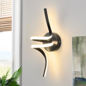 NETTLIFE Applique murale LED d'intérieur noire moderne 7W pour escalier Blanc chaud 3000K