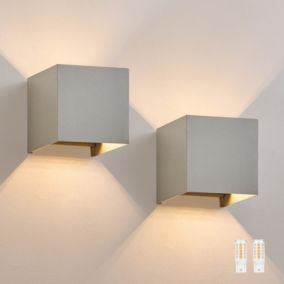 NETTLIFE Applique Murale LED Int Ext, Blanc Chaud IP65, pour Maison, Chambre, Couloir, Cage d Escalier