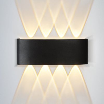 NETTLIFE Applique murale LED pour intérieur : lot de 1 appliques murales extérieures noires haut vers le bas 7 W IP65